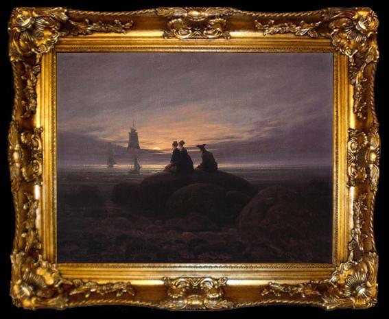 framed  Caspar David Friedrich Moonsise over the Sea, ta009-2